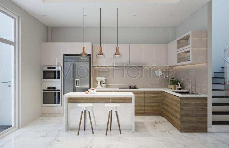 Thiết kế nội thất phòng bếp chung cư hiện đại
