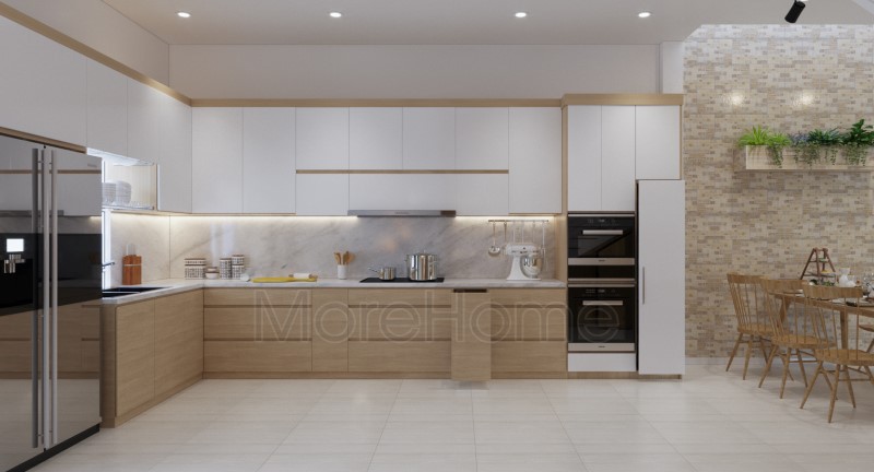 Thiết kế nội thất phòng bếp chung cư hiện đại
