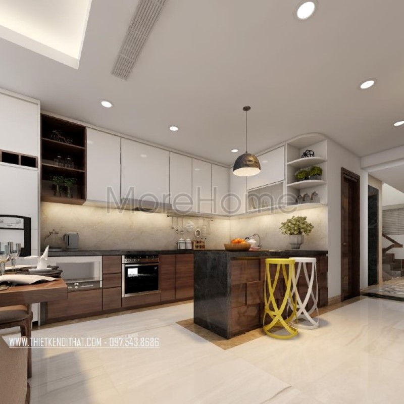 Thiết kế nội thất phòng bếp chung cư hiện đại