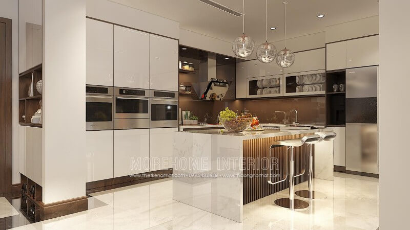 Trang trí nội thất căn bếp chung cư, biệt thự cao cấp với mẫu tủ bếp phong cách hiện đại Thiết kế tủ bếp chung cư đẹp