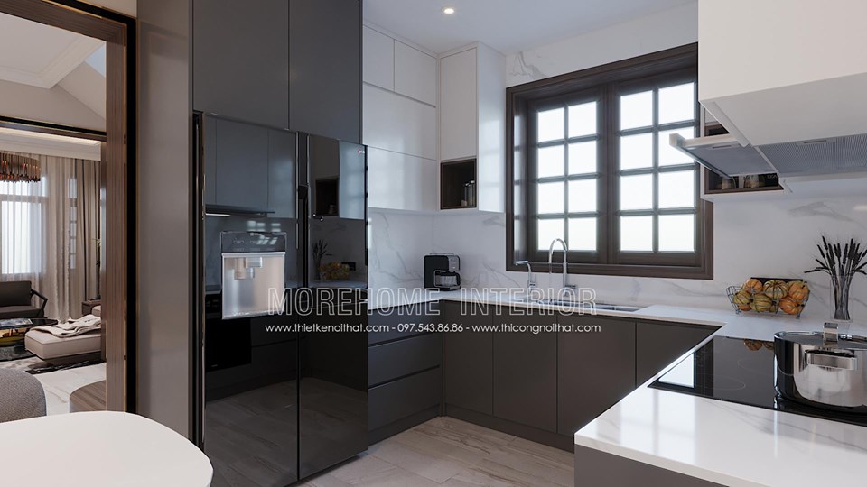 Trang trí nội thất phòng bếp nhỏ với các thiết bị bếp hiện đại
