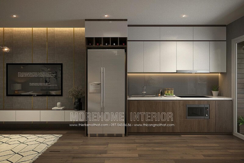 Tủ bếp gỗ công nghiệp đẹp, hiện đại và tiện nghi