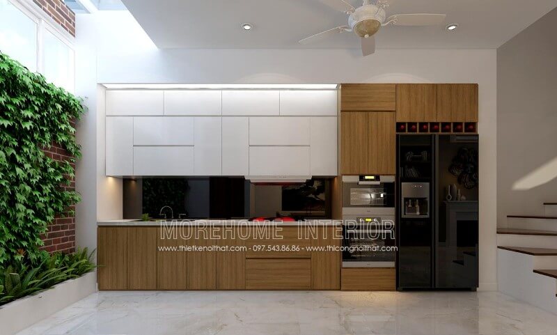 Tủ bếp gỗ công nghiệp đẹp, hiện đại