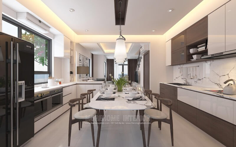 Tủ bếp gỗ công nghiệp đẹp, hiện đại