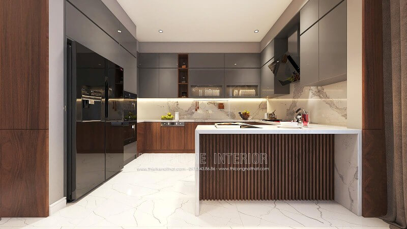 tủ bếp gỗ công nghiệp