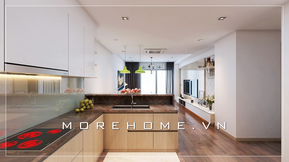 tủ bếp gỗ công nghiệp