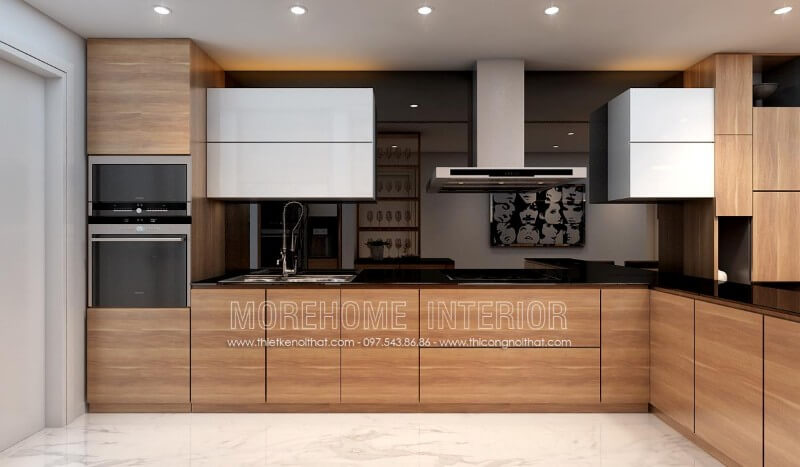 Tủ bếp gỗ công nghiệp