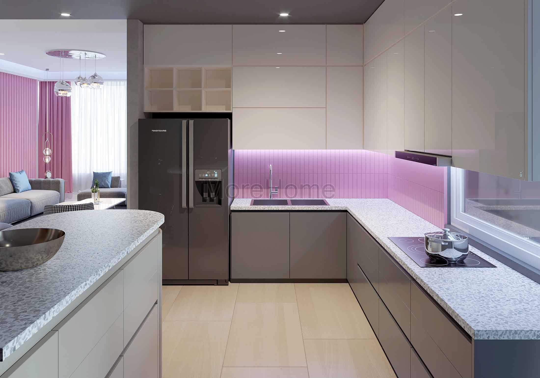 Tủ bếp gỗ công nghiệp