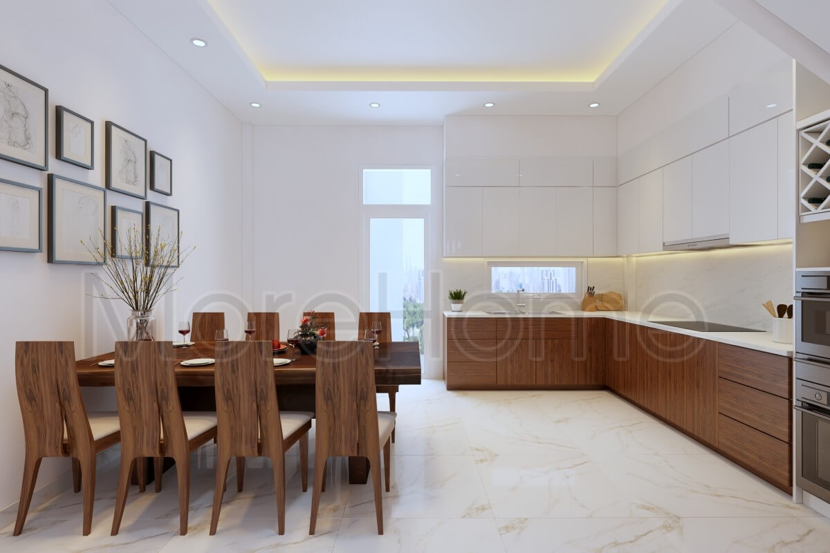 Mẫu tủ bếp gỗ an cường hiện đại