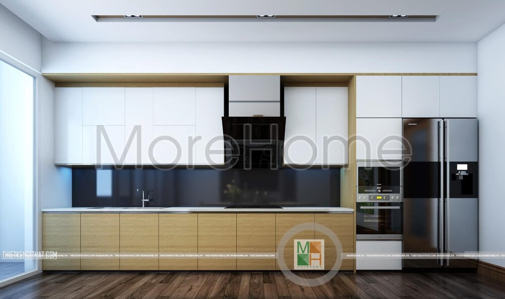 Mẫu tủ bếp gỗ an cường hiện đại