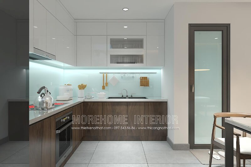 Mẫu tủ bếp gỗ an cường hiện đại