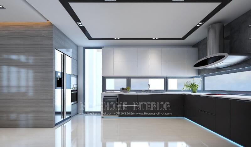 Mẫu tủ bếp gỗ an cường hiện đại