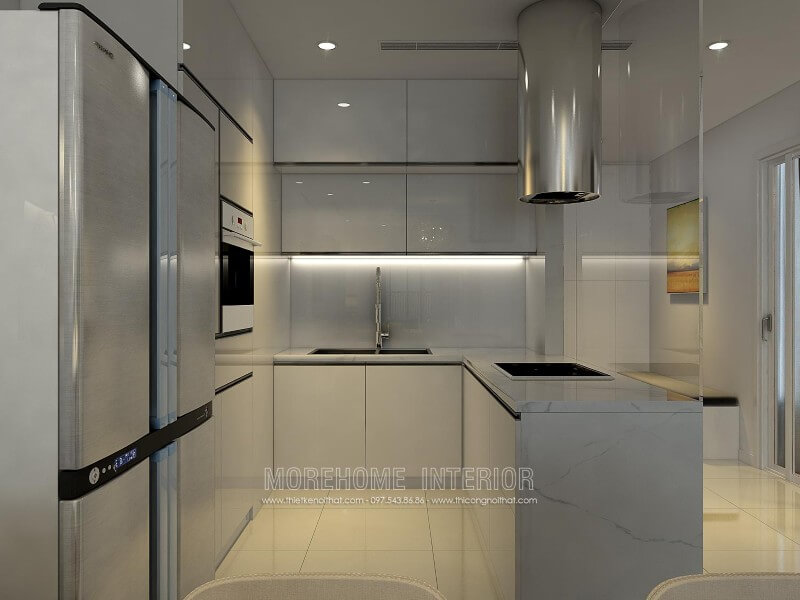 Mẫu tủ bếp gỗ an cường hiện đại