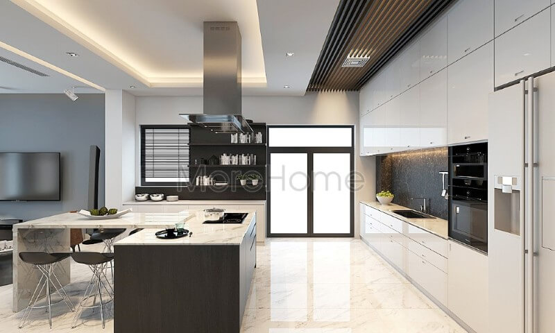 Mẫu tủ bếp gỗ an cường hiện đại